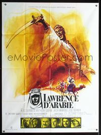 2a384 LAWRENCE OF ARABIA French 1p R71 David Lean classic,art of Peter O'Toole by Georges Kerfyser!