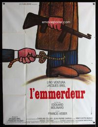 2a388 L'EMMERDEUR French one-panel poster '73 Edouard Molinaro, wacky artwork by Jean-Claude Labret!