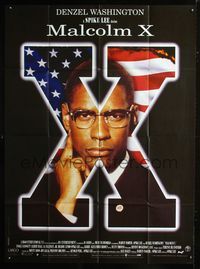 2a407 MALCOLM X French 1panel '92 Spike Lee, cool completely different image of Denzel Washington!