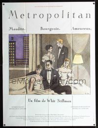 2a417 METROPOLITAN French one-panel poster '90 Whit Stillman's film about the downwardly mobile!
