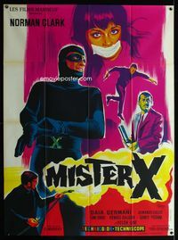 2a424 MISTER X French one-panel poster '67 cool superhero Pier Paolo Capponi art by C. Belinsky!