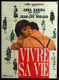2a434 MY LIFE TO LIVE French 1p '62 Jean-Luc Godard's Vivre sa Vie, sexy Anna Karina by Vaissier!