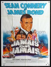 2a440 NEVER SAY NEVER AGAIN French 1panel '83 different Landi art of Sean Connery as James Bond 007!