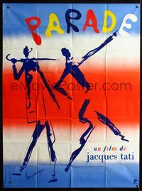 2a451 PARADE French one-panel '74 Jacques Tati, cool surreal art by Lagrange & Roger Boumendil!