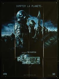 2a456 PLANET OF THE APES French one-panel movie poster '01 Tim Burton, great image of huge ape army!