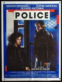 2a460 POLICE French one-panel movie poster '86 Maurice Pialat, Gerard Depardieu, Sophie Marceau