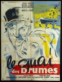 2a461 PORT OF SHADOWS French 1p R50s Marcel Carne's Le Quai Des Brumes, really cool art by Hurel!