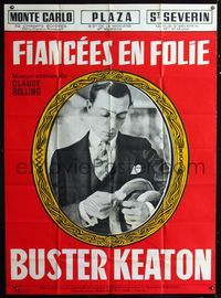 2a479 SEVEN CHANCES French one-panel movie poster R50s great close up portrait of Buster Keaton!