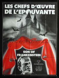 2a486 SON OF FRANKENSTEIN French one-panel R80s Boris Karloff, plus spooky castle art by Landi!