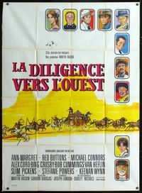 2a487 STAGECOACH French one-panel movie poster '66 great Norman Rockwell art by Vanni Tealdi!