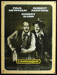 2a494 STING French one-panel poster '74 different image of Paul Newman & Robert Redford by Landi!