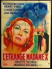 2a496 STRANGE MADAME X French 1panel '51 Jean Gremillon's L'etrange Madame X, art of Michele Morgan!
