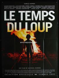 2a505 TIME OF THE WOLF French one-panel '03 Isabelle Huppert, cool image of fire on railroad tracks!