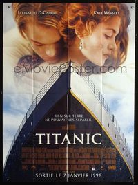 2a506 TITANIC advance French one-panel poster '97 Leonardo DiCaprio, Kate Winslet, James Cameron