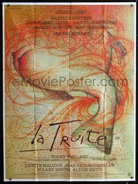 2a513 TROUT French 1panel '82 Joseph Losey's La Truite, wild erotic fish artwork by Andre Francois!
