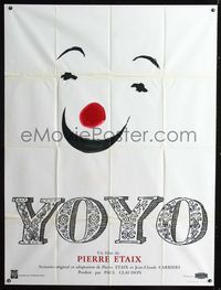 2a535 YO YO French one-panel movie poster '65 Pierre Etaix, really cool circus clown face art!