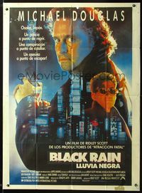2a559 BLACK RAIN Italian one-panel '89 Ridley Scott, Michael Douglas is an American cop in Japan!