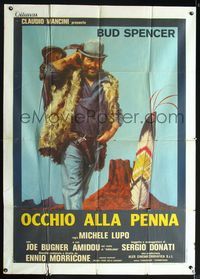 2a570 BUDDY GOES WEST Italian one-panel '81 Michele Lupo's Occhio alla penna, art of Bud Spencer!