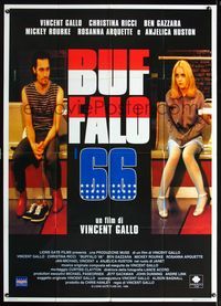 2a571 BUFFALO '66 Italian one-panel '98 Christina Ricci & Vincent Gallo sitting in bowling alley!