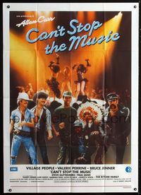2a577 CAN'T STOP THE MUSIC Italian one-panel poster '80 great group photo of The Village People!