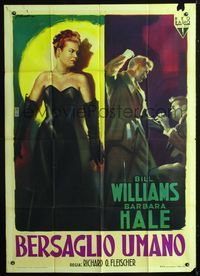 2a582 CLAY PIGEON Italian one-panel movie poster '49 cool noir art of Barbara Hale by Olivetti!