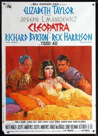 2a583 CLEOPATRA Italian 1p '64 sexy Elizabeth Taylor, Richard Burton, Rex Harrison, Terpning art!