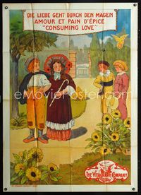 2a230 CONSUMING LOVE French 1p '11 cool Hem stone litho artwork of couples strolling in the park!