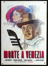 2a595 DEATH IN VENICE Italian 1panel R70s Luchino Visconti's Morte a Venezia, art of Dirk Bogarde!