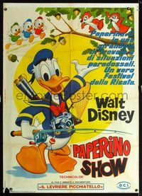 2a602 DONALD DUCK SHOW Italian one-panel poster '69 Disney, plus Huey, Dewey, Louie & Chip 'n' Dale!