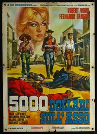 2a623 FIVE THOUSAND DOLLARS ON ONE ACE Italian 1p '65 Los Pistoleros de Arizona, cool cowboy art!