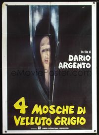2a626 FOUR FLIES ON GREY VELVET Italian 1p '71 Dario Argento's 4 Mosche di Velluto Grigio,wild art!