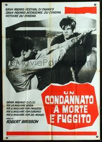2a698 MAN ESCAPED Italian one-panel poster R65 Robert Bresson's Un Condamne a Mort s'est Echappe!