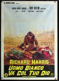 2a699 MAN IN THE WILDERNESS Italian one-panel '71 Richard Harris, cool different art by Enzo Nistri!