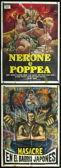 2a710 NERONE E POPPEA Italian one-panel poster '82 artwork of sexy Patricia Derek in Ancient Rome!