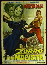2a733 SAMSON & THE SLAVE QUEEN Italian 1p '64 Umberto Lenzi's Zorro contro Maciste, art by Casaro!