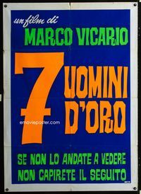 2a738 SEVEN GOLDEN MEN Italian 1panel R70s Mario Vicario's Il Grande Colpo dei Sette Uomini d'Oro!