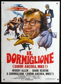 2a748 SLEEPER Italian 1panel '74 Woody Allen, Diane Keaton, wacky different art by Averado Ciriello!