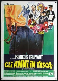 2a750 SMALL CHANGE Italian one-panel poster '76 Francois Truffaut's L'Argent de Poche, cool artwork!