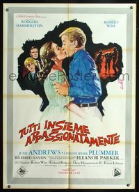 2a754 SOUND OF MUSIC Italian 1panel '65 completely different artwork of young lovers by Enzo Nistri!