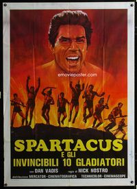 2a755 SPARTACUS & THE TEN GLADIATORS Italian one-panel poster R80s artwork of Dan Vadis by Aller!