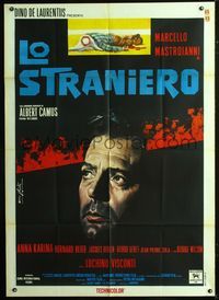 2a758 STRANGER Italian 1p '68 Luchino Visconti's Lo Straniero, art of Mastroianni by Enzo Nistri!