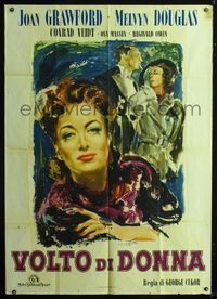 2a794 WOMAN'S FACE Italian one-panel movie poster 1946 cool artwork of Joan Crawford by E. Brini!