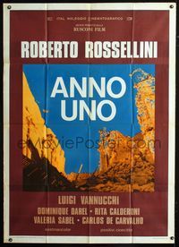 2a798 YEAR ONE Italian one-panel '74 Roberto Rossellini's Anno uno, Alcide de Gasperi biography!
