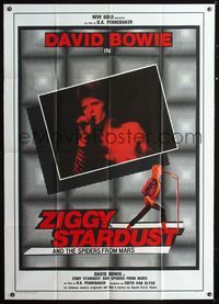2a800 ZIGGY STARDUST Italian one-panel poster '83 David Bowie, D.A. Pennebaker, different image!