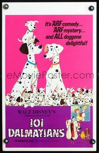 2a162 ONE HUNDRED & ONE DALMATIANS window card poster R69 most classic Walt Disney canine movie!