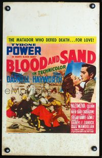 2a032 BLOOD & SAND WC '41 art of matador by Carlos Ruano-Llopis, plus Tyrone Power & Rita Hayworth!