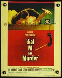 2a074 DIAL M FOR MURDER WC '54 Alfred Hitchcock, art of Grace Kelly attacked while on phone!