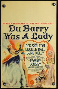 2a081 DU BARRY WAS A LADY window card '43 wonderful art of sexiest Lucille Ball & sexy dancer!