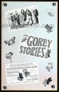 2a097 GOREY STORIES stage play window card movie poster '78 great spooky line art by Edward Gorey!