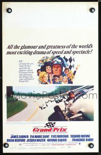 2a098 GRAND PRIX WC '67 Formula One race car driver James Garner, artwork by Howard Terpning!